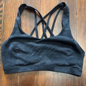 Lululemon Athletica Black Patterned Sports Bra